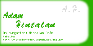 adam hintalan business card